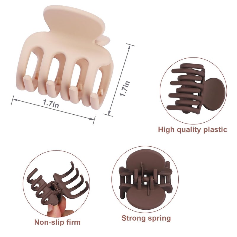 USDNICE 6 Pcs Hair Clips Small Claw Clips for Thin Hair Medium Matte Non-slip Hair Accessories for Women and Girls (Brown Blue) - Image 4